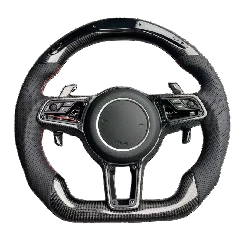 

Для Porsche Panamera Macan Cayenne Taycan Cayman 718 GT4 RS 911 911 GT3 RS 911.2 светодиодный руль из углеродного волокна