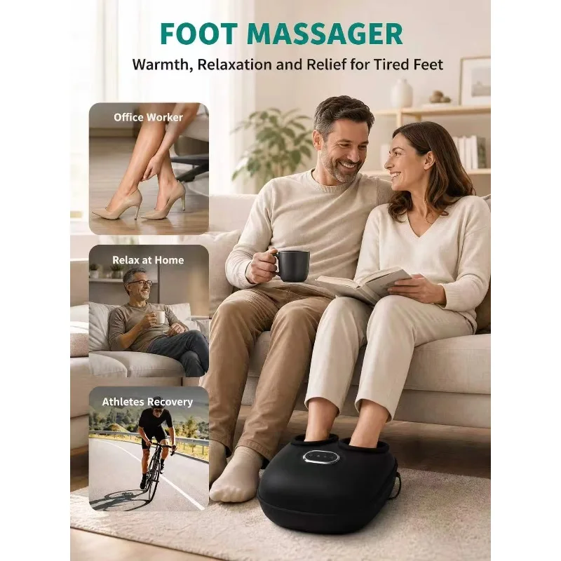 Air Compression Foot Massager Deep Kneading Shiatsu Roller With Heating Therapy For Full Feet Relaxation view 4