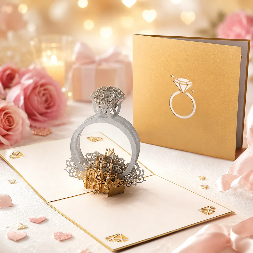 3D Pop Up Flower Greeting Cards Wedding Card Anniversary Thanksgiving Valentines Day Birthday Gift Thank You Card Handmade Cards, image 13