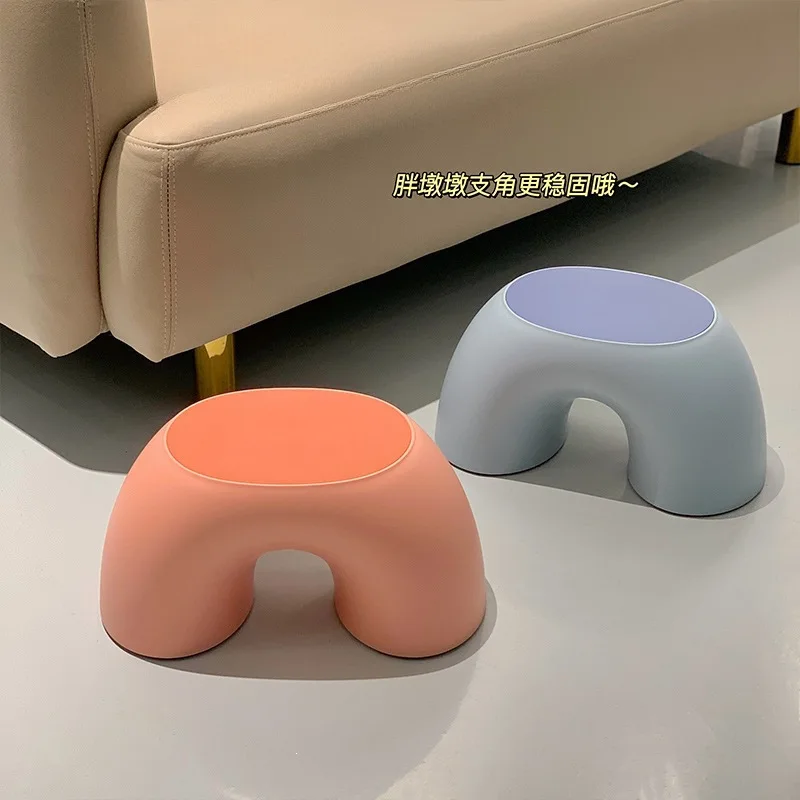 Rainbow small household strong and durable thickened foot stool living room coffee table small stool plastic