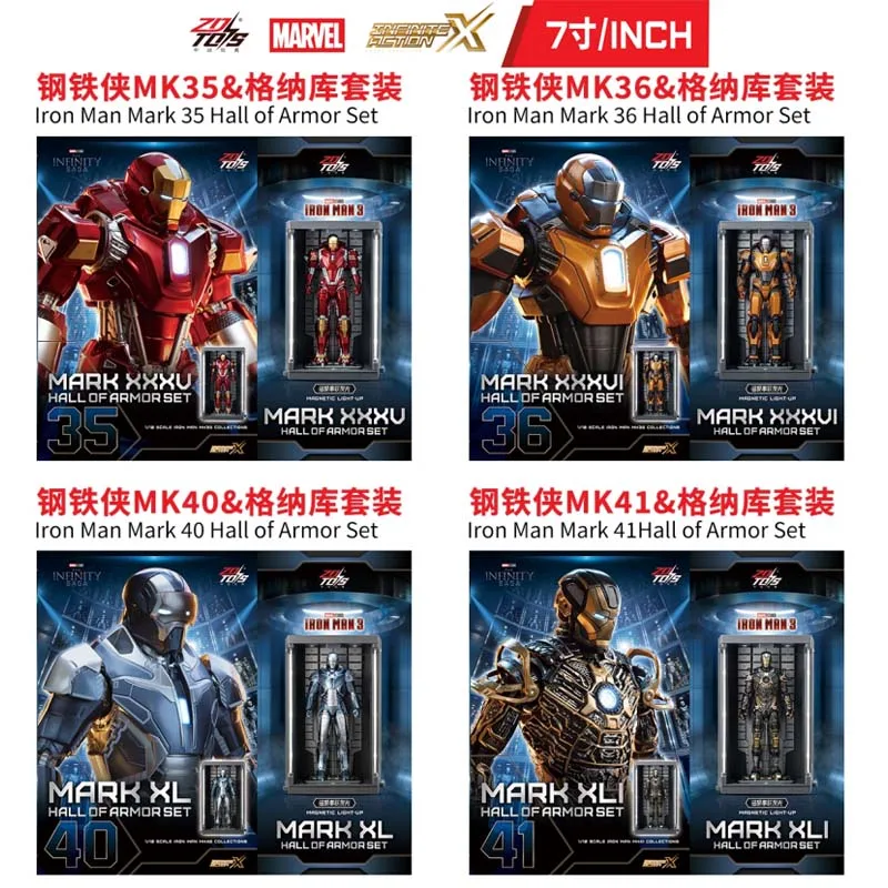 Heißer ZD The Avengers Iron Man 1/10 18CM Mark1 Mark3 Mark13 Mark29 Mark40 Mark42 Mark50 MK85 Actionfiguren Modell Sammlerstück Spielzeug