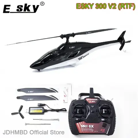 Esky 300 V2 Mini 6CH 2.4Ghz FXZ 6 DOF As Flybarless RC Helicopter RTF Voor Kinderen Outdoor Speelgoed