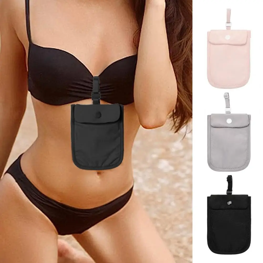 

Coin Purse with Secure Connector Buckle Underwear Hidden Pocket Anti-theft Underwear Coin Purse with Key Bag for Bra for Women