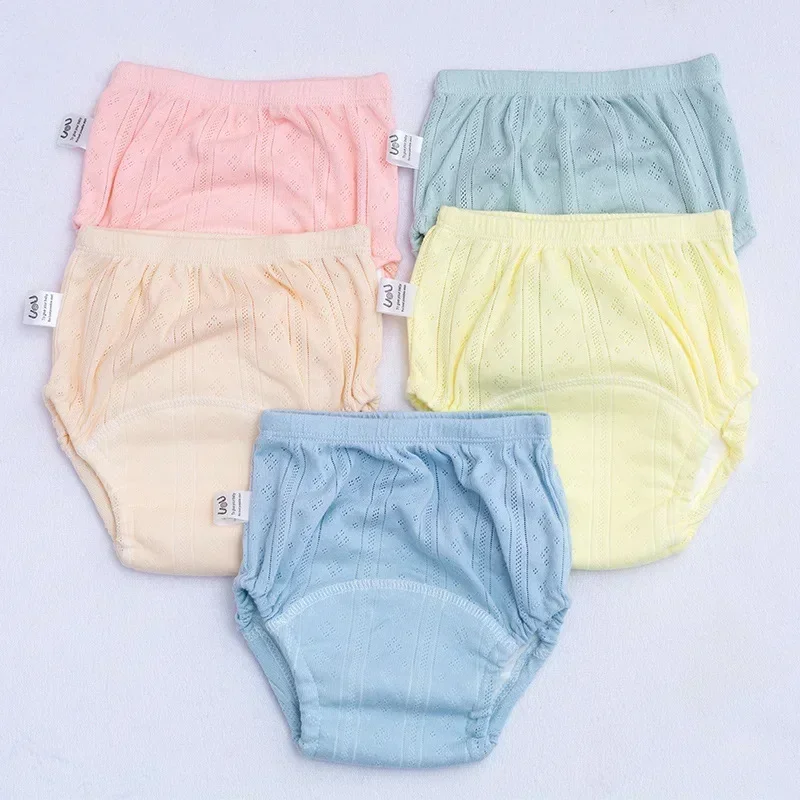 Pantalons d'entraînement pour nouveau-nés, Shorts pour bébé, couleur unie, sous-vêtements lavables, couches en tissu pour garçons et filles, couches réutilisables, culottes pour nourrissons