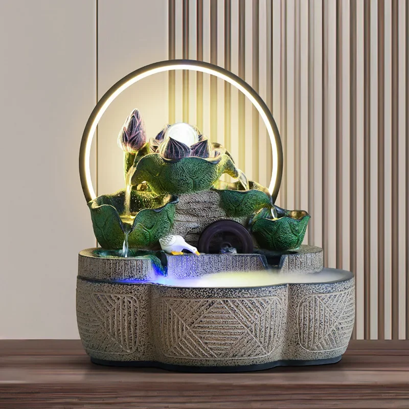 rockery, flowing water fountain, lucky ornament, living room opening gift, office decoration, waterfall style
