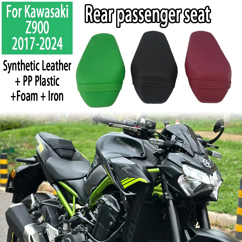 لكاواساكي Z900 Z 900 2017-2024 2023 دراجة نارية مقعد الركاب الخلفي وسادة مقعد أسود غطاء الزخرفية هدية الملحقات
