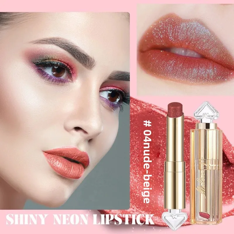 5-Farben-Glitzer, farbwechselndes Lippenstift-Set, langlebig, Antihaft-Becher, feuchtigkeitsspendend, Reparatur, einfach zu färben, erhellt die Haut für den Alltag