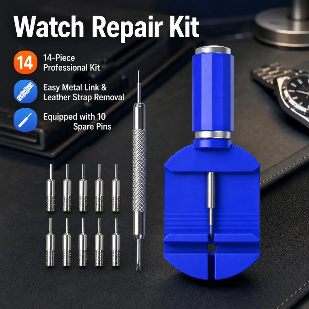 Watch Link Remover Tool Kit, Metal Watch Band Pin Removal Tool For Bracelet Adjustment Replacement Repair Tool