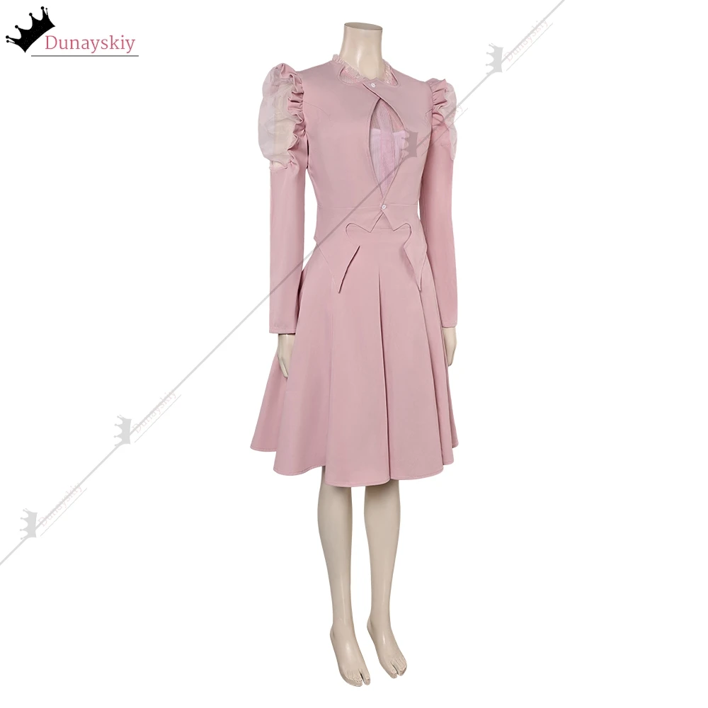 Glinda คอสเพลย์ชุดแม่มด Magic ชุดอะนิเมะภาพยนตร์บทบาทเล่นสีชมพู Lolita ชุดวิกผมอุปกรณ์เสริมปาร์ตี้ฮาโลวีนเครื่องแต่งกายผู้หญิง