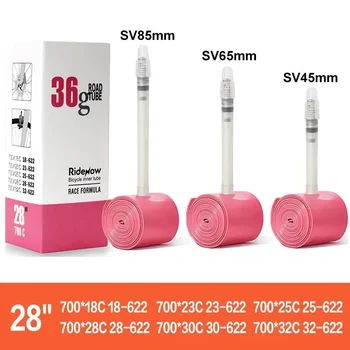 RideNow 초경량 도로 자전거 내부 튜브 700 700C 18 23 25 28 32 도로 자전거 TPU 타이어 45/65/85mm BikeLength 프랑스어 밸브