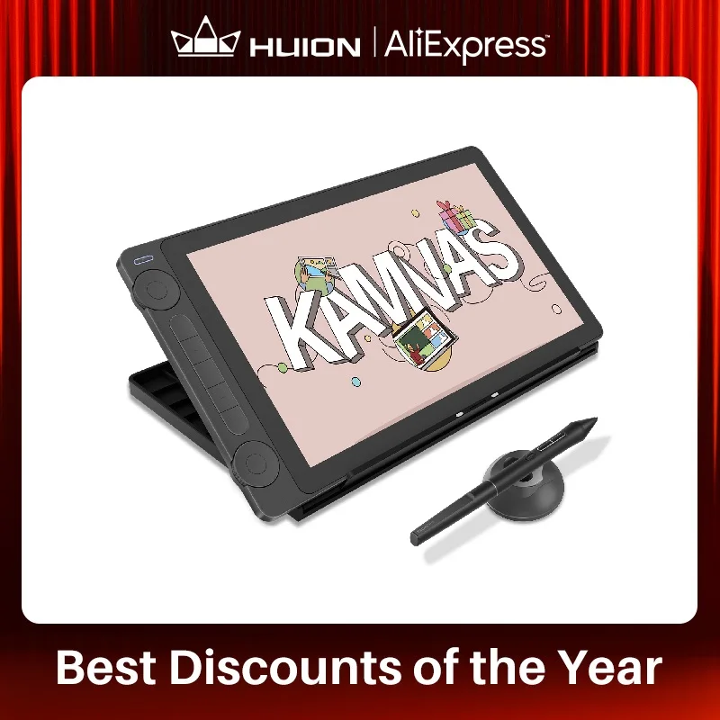 

Huion Kamvas 13 (Gen 3) Graphics Tablet with Screen Pen display Dual Dials 5 Press Keys