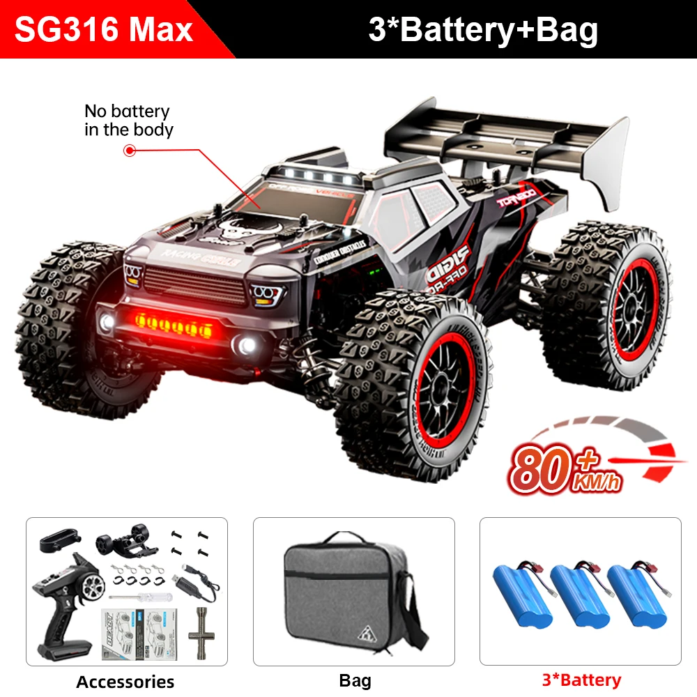 SG116 MAX 1:16 Hoge Snelheid Drift Racewagen 80 KM/H Borstelloze Motor 4WD SG316 MAX RC Off Road Auto Monster vrachtwagens Speelgoed Voor Kinderen Gift