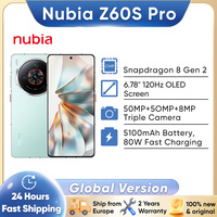 Nubia Z60S Pro 5G Smartphone Snapdragon 8 Gen 2 6.78'' 120Hz OLED Display 80W Fast Charging 50MP Camera NFC GPS Global Version