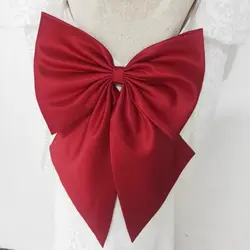 Red Satin Bowtie Wedding Belts Big Size Detachable Bridal Belt Ivory Removable Plus Size Ladies Belts For Dresses Knots