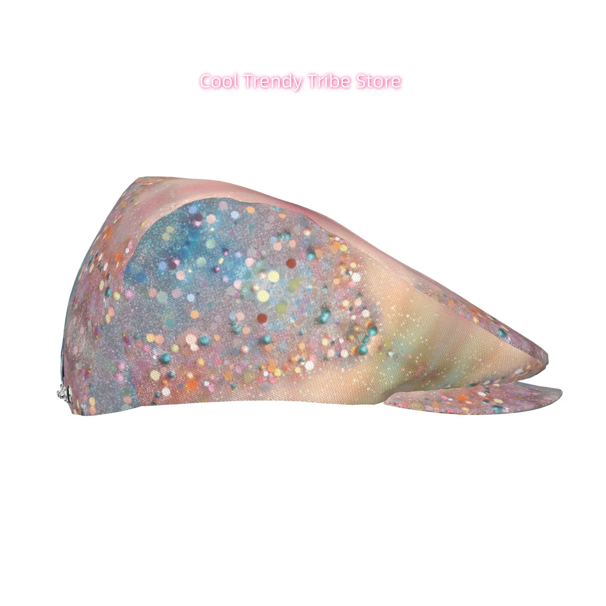 Colorful Glitter Balls Pattern All-over Print Flat-top Hats for Men and Women, Newsboy Caps, Berets, Irish Hats, Driver Caps, Re
