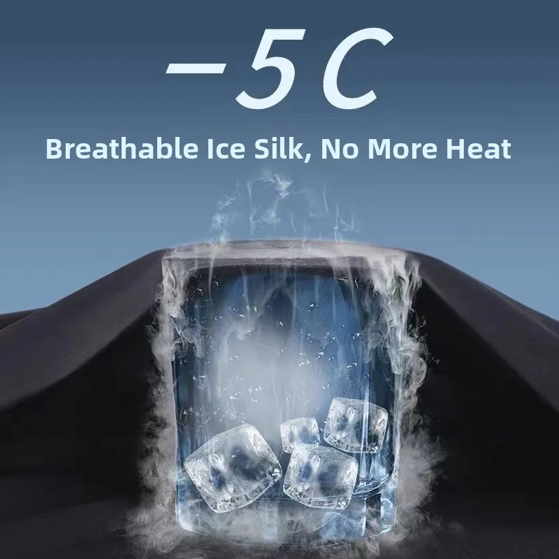 Men's Summer Ice Silk Qui Dry Sports Casual Pants Workwear Durable Trousers Youthful Elastic Long Trousers with Cuffs