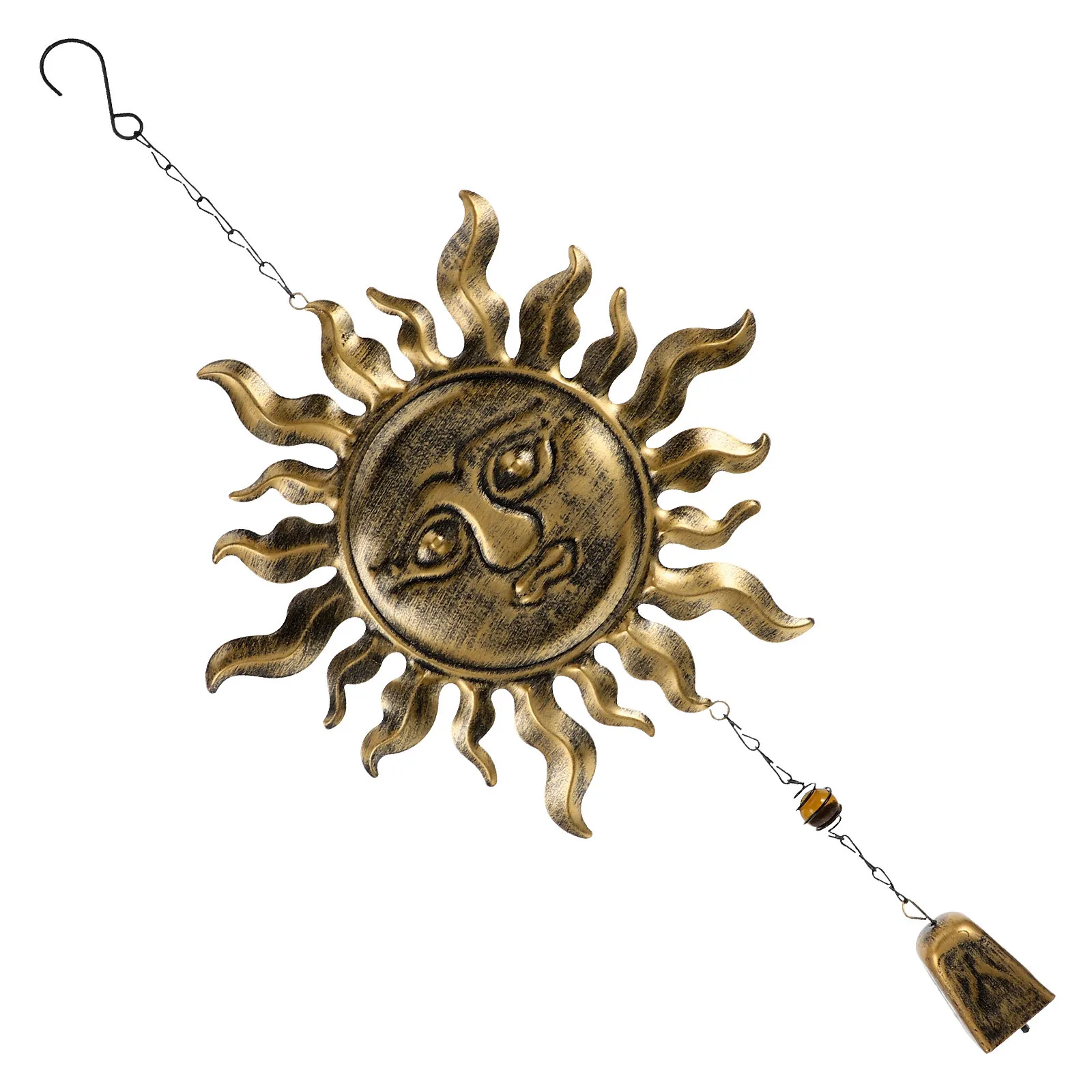 

Wind Chime Outdoor Iron Pendant Decorative Bell for Garden Patio Balcony Rustic Memorial Wind Chime Outdoor Bell