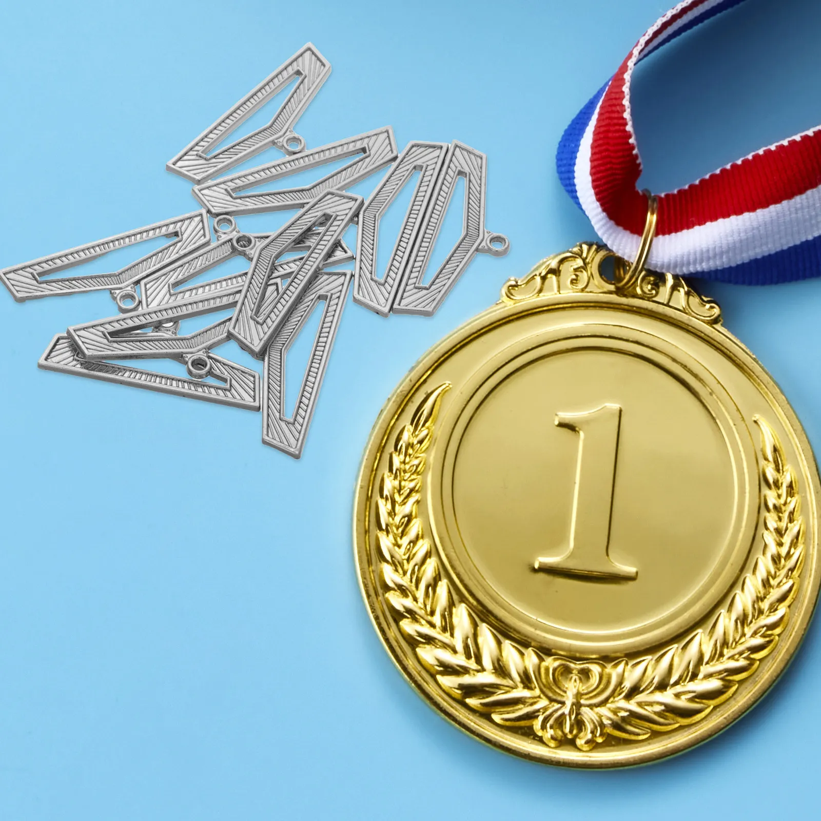 

10Pcs Metal Medal Buckle Ribbon Secure Attachment for Medal Display Holder Running Trophy Shelf Award Hanger Ribbon Organizer