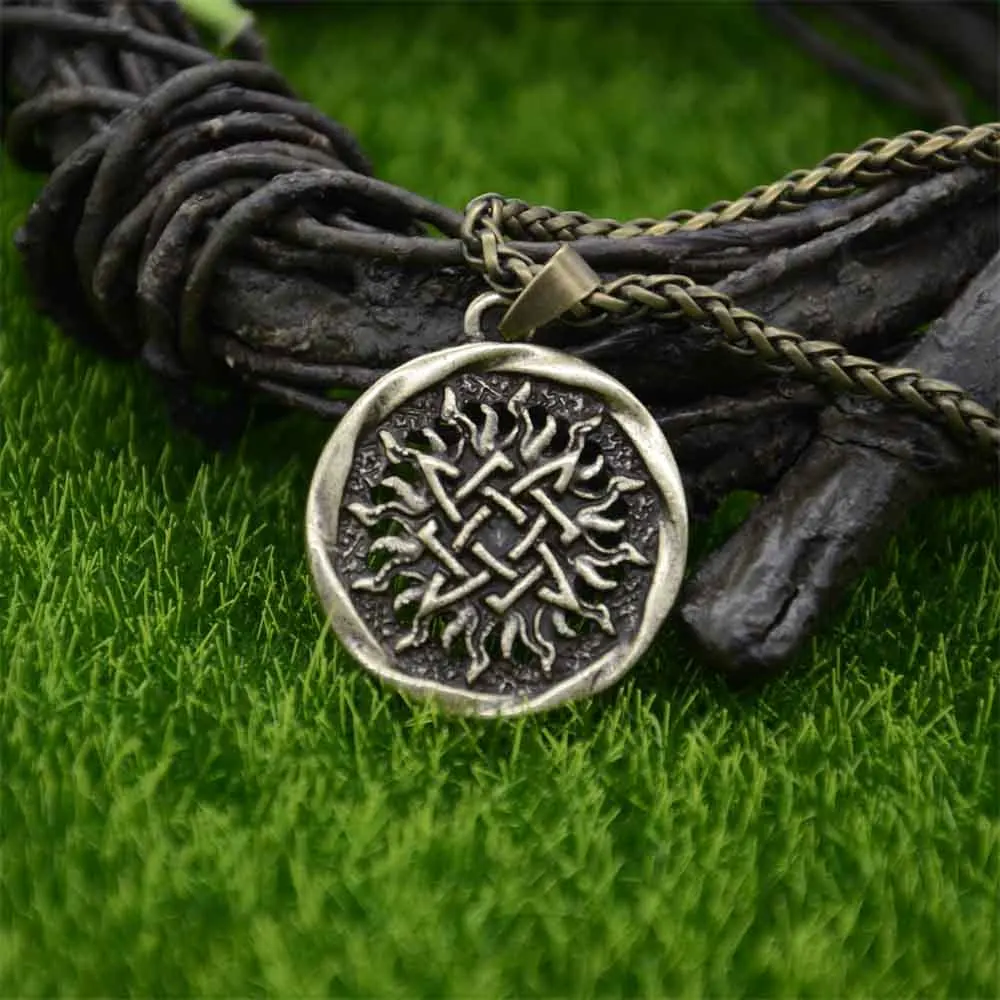 Slavic Pendant Star Of Russia Symbol Svarog Sun Amulet Talisman Necklace Pagan Jewlery