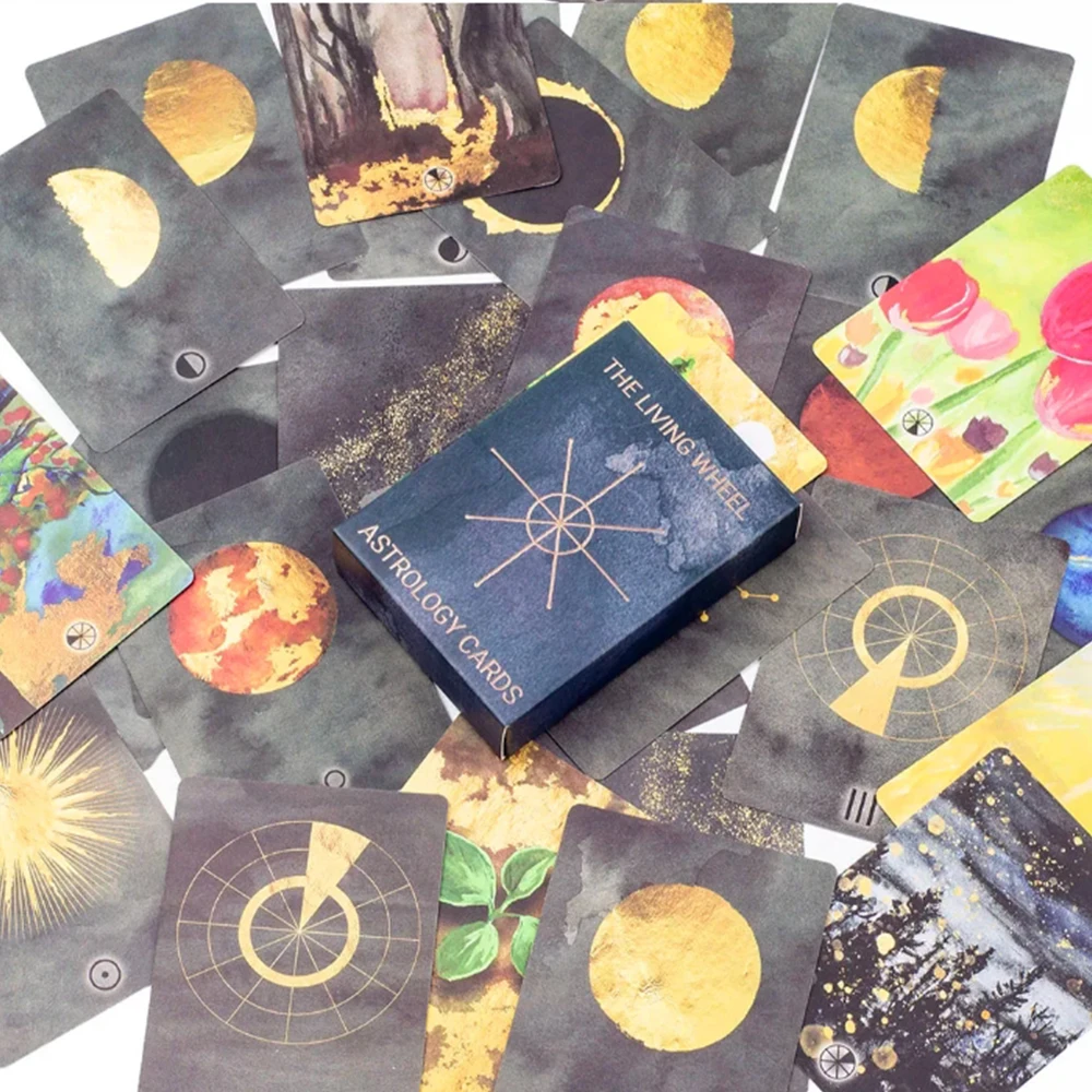 بطاقات علم التنجيم لعجلة المعيشة 55 بطاقة أوراكل لقول الحظ والعرافة مثالية لألعاب الطاولة 8.8*6.3 سم #6