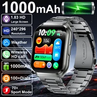 Nuevo reloj inteligente para hombre, 1000mAh, Larga modo de reposo, reloj inteligente para exteriores para hombre, IP68, resistente al agua, ritmo cardíaco, deporte, llamada BT, batería grande, reloj inteligente