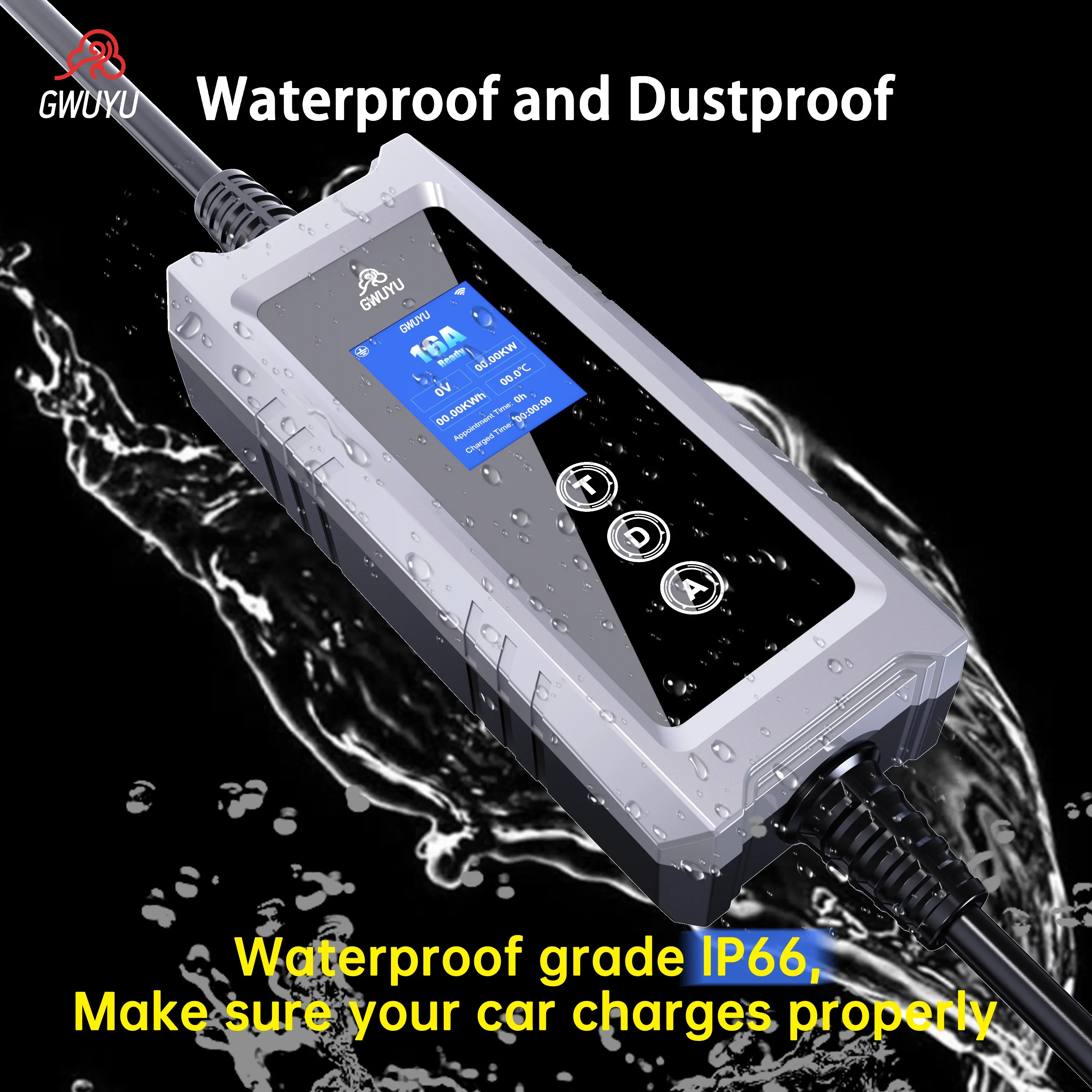 GWUYU 32A Type2 EV Chargers 3 - Type 2 Portable Ev Charger 11Kw Cee recension och pris