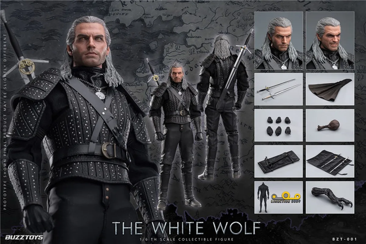 In Stock Buzztoys Buz001 The Witcher 1/6 The White Wolf Demon Hunter Geralt Action Figure Collection Model