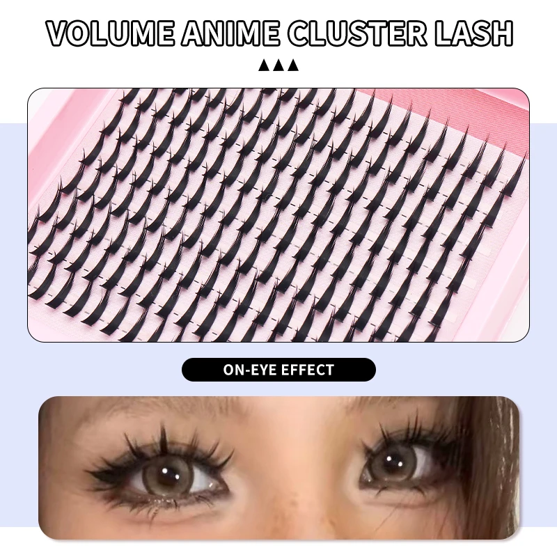 9 Reihen DIY Spike Cluster Wimpern Einzelne Wimpern-Cluster Feenwimpern Wispy Wimpernverlängerung Volumen-Cluster-Wimpern – Detail 4