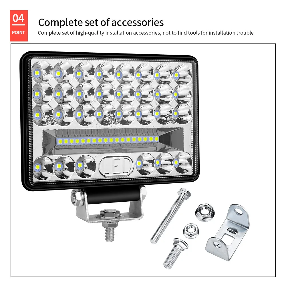 2 Stück 4 Zoll 5 Zoll LED-Lichtleiste Offroad Spot Flood 6 Zoll LED-Arbeitslicht für LKW, Auto, Boot, Traktor, 4 x 4 ATV-Scheinwerfer, 12 V, 24 V – Detail 6