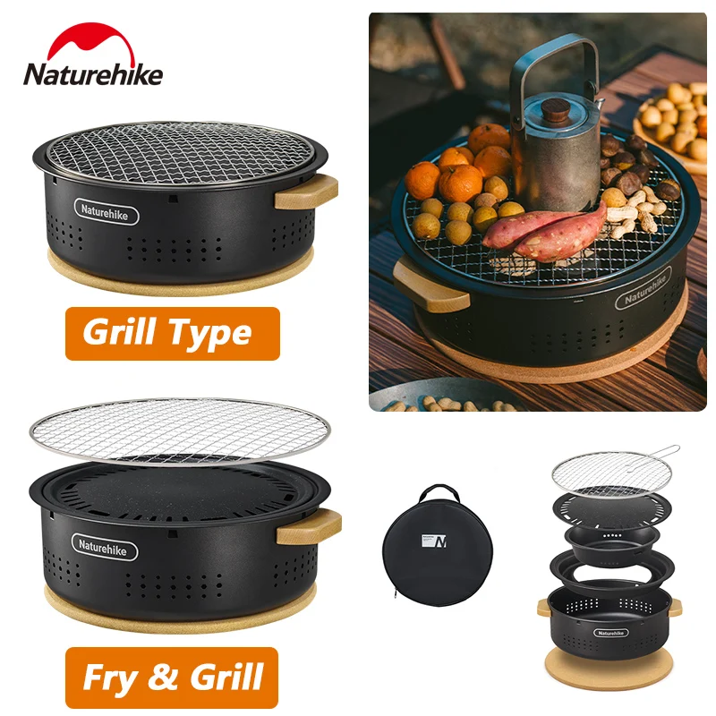 

Naturehike Outdoor Tabletop Barbecue Stove Multi-functional Fire Pit Grill Camping Picnic Desktop Round Charcoal Stove Portable