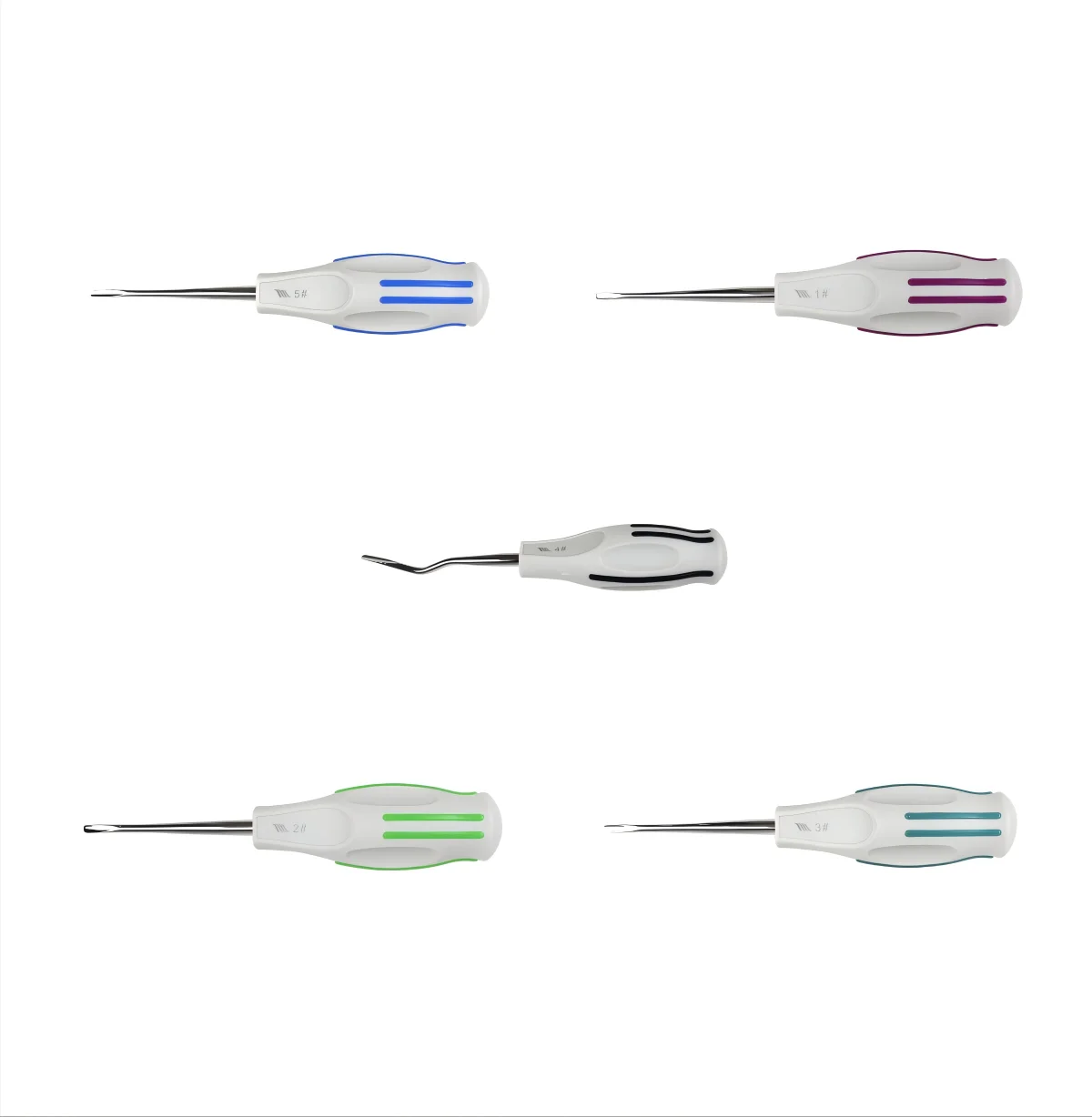 Minimally Invasive Dental Elevator Set Straight Curved Blade Tooth Extraction Instrument for Oral Surgery