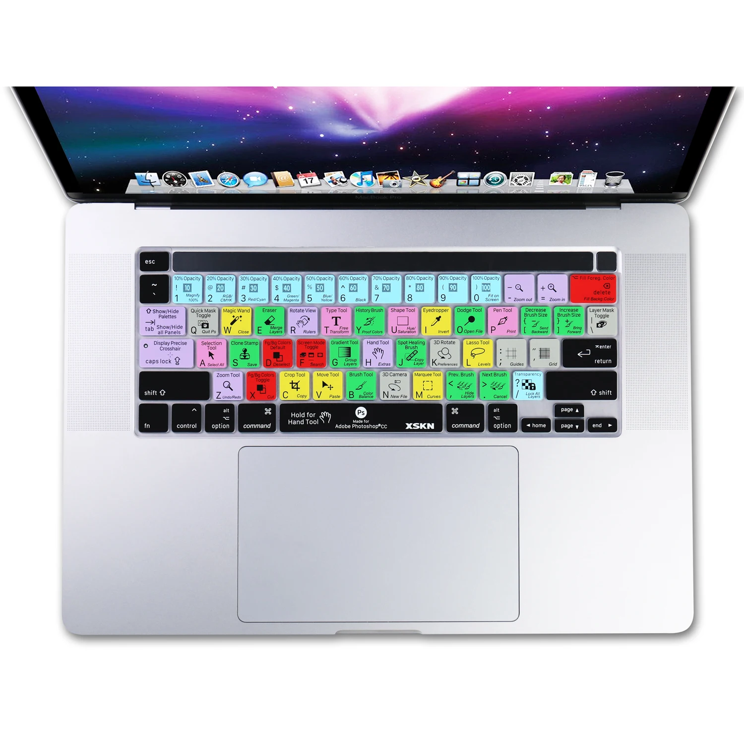 XSKN Photoshop Shortcut Tastatur-Abdeckung für MacBook Pro 13,3 A2338 M2 M1 A2251 A2289/MacBook Pro 16 Zoll A2141 Touch Bar ﻿