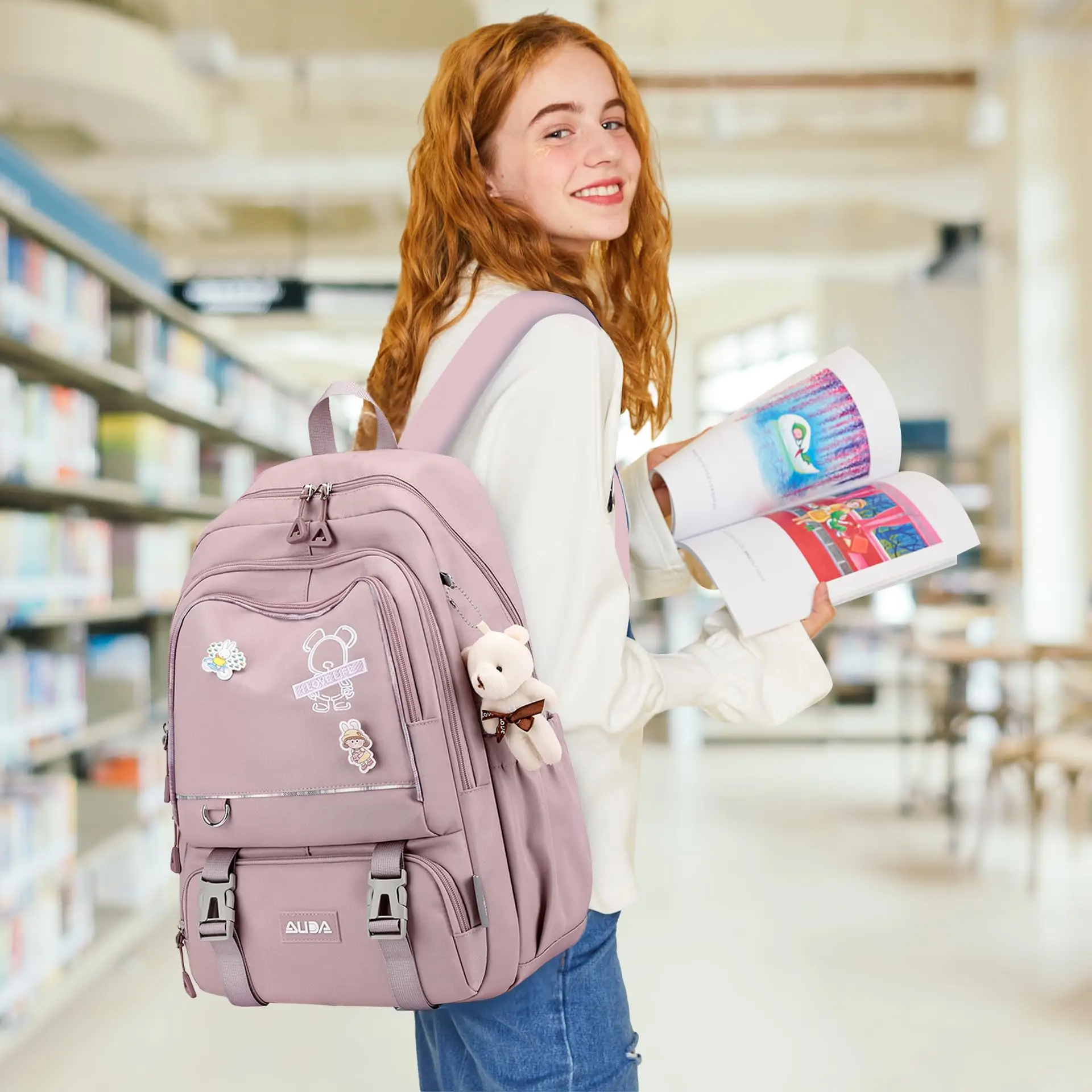 Mochilas escolares con Gato de dibujos animados para niñas y niños, mochila impermeable ultraligera para guardería, bolsa de libros de viaje Kawaii primaria