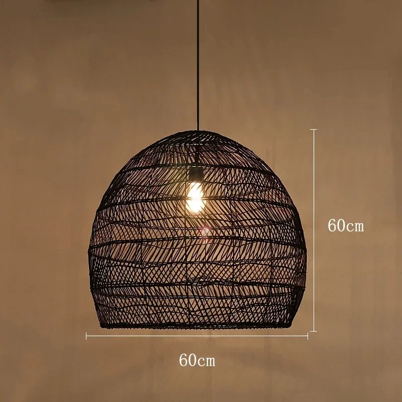 Rattan Pendant Lamp Chinese Style Handmake E27 Simplicity Hanging Light Vintage Loft Living Dining Room Home Deco Lamps Fxiture