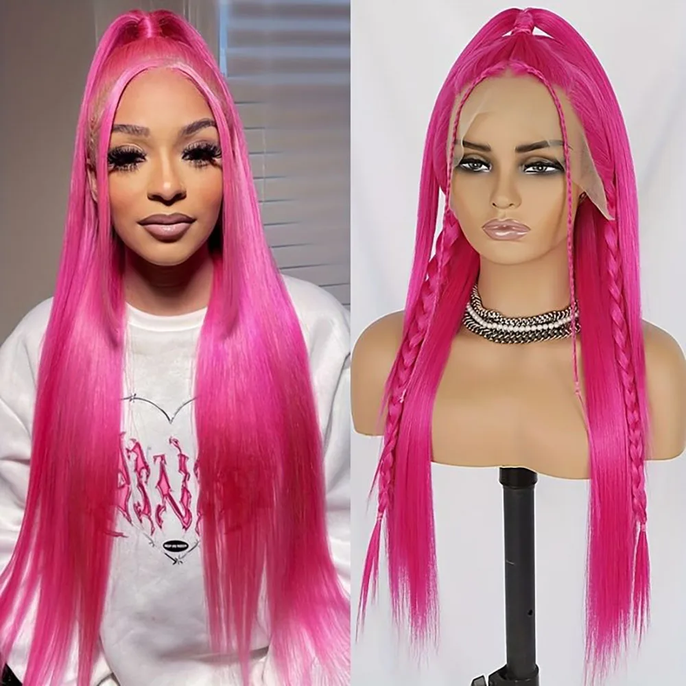 

Парик из прямых волос Pink Bone, 100% бразильский парик из натуральных волос 13x4 HD, прозрачный кружевной фронтальный парик, предварительно выщипанный, плотность 180 для женщин