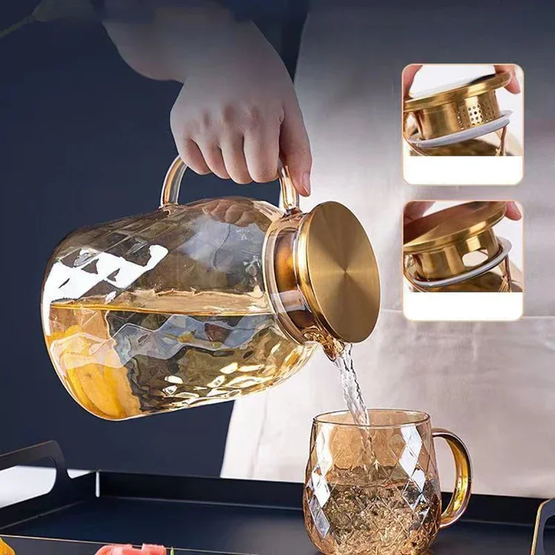 High Quality Amber Glass Teapot Tea Pot Ceramic Kettle With Filter Yixing Clay Kettle Coffee Pots Teapots to Boil Water Kettles