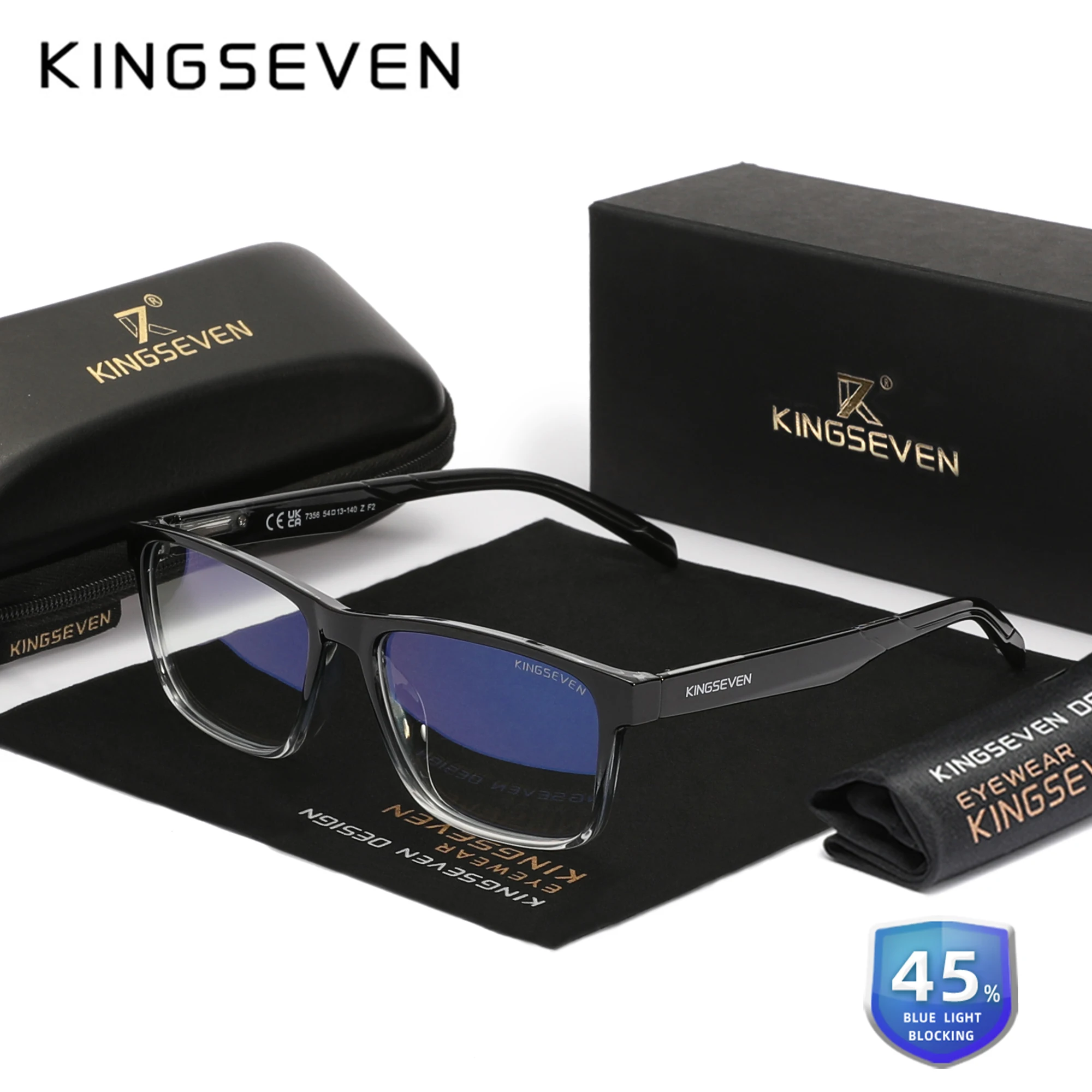 KINGSEVEN Anti-Blue Ray Glasses Ultralight Men/Women Phone Computer Blue Blocking Eyewear Classic Rectangle Optical Eyeglasses