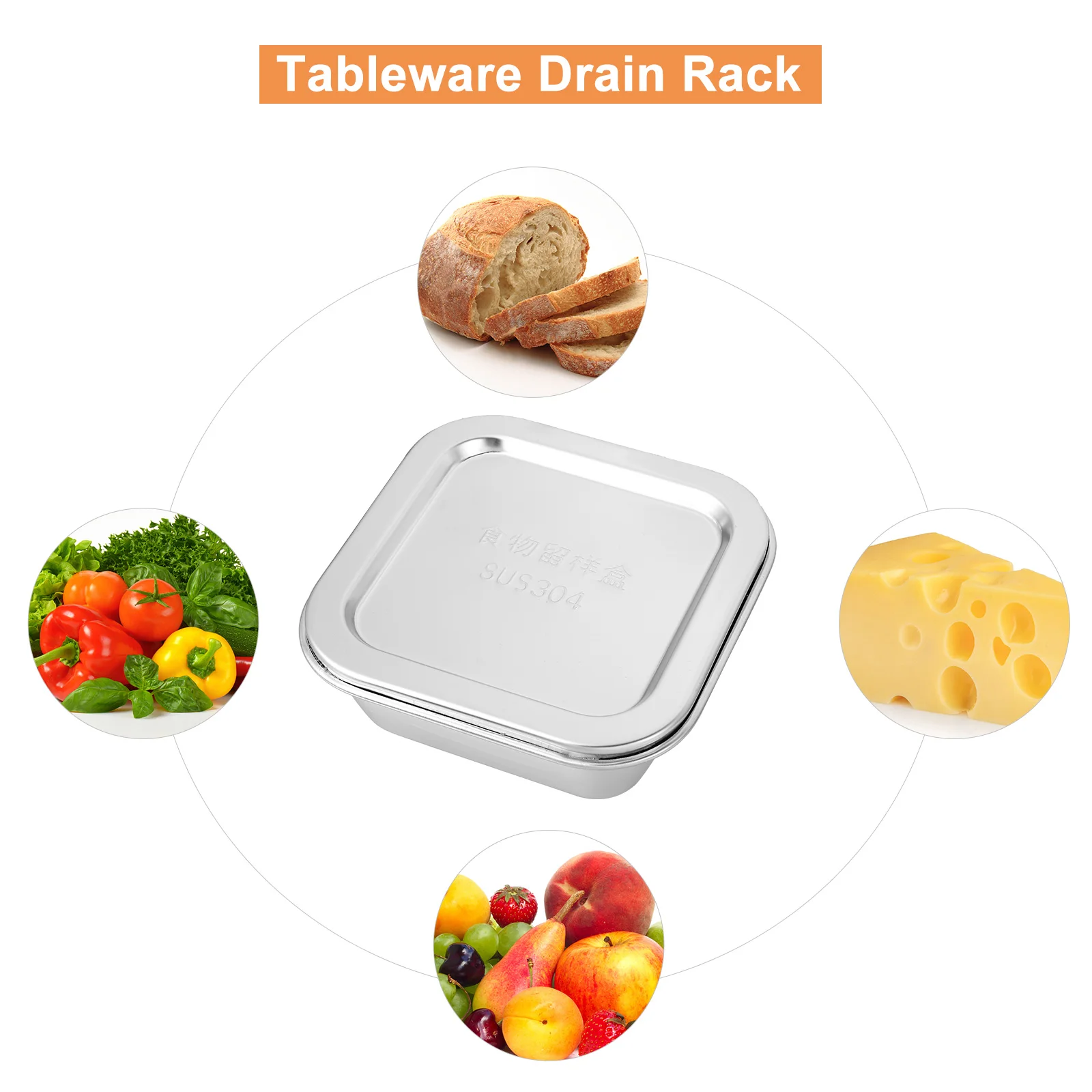 

Stainless Steel Butter Storage Box Crisper With Lid Household Food Storage Container For Beef Tallow Square Container