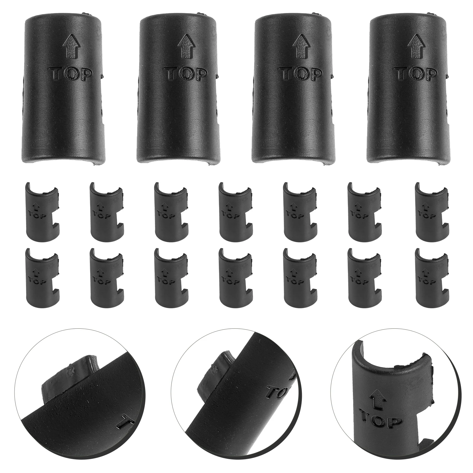 24 Pcs Holder Shelf Locking Clip Apple Replaceable Wire Clips Double Sided Ties Black Office Accessories