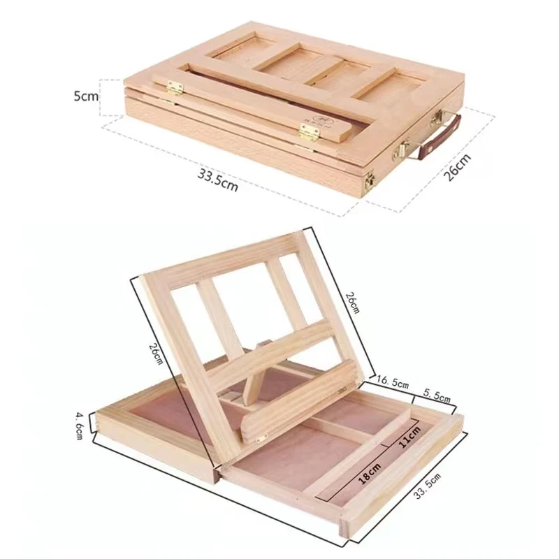 Imagem -04 - Multifuncional Pintura Caixa de Cavalete Artist Desk Portable Miniature Desk Light Peso Dobrável Cavalete para Armazenamento durante Viagens