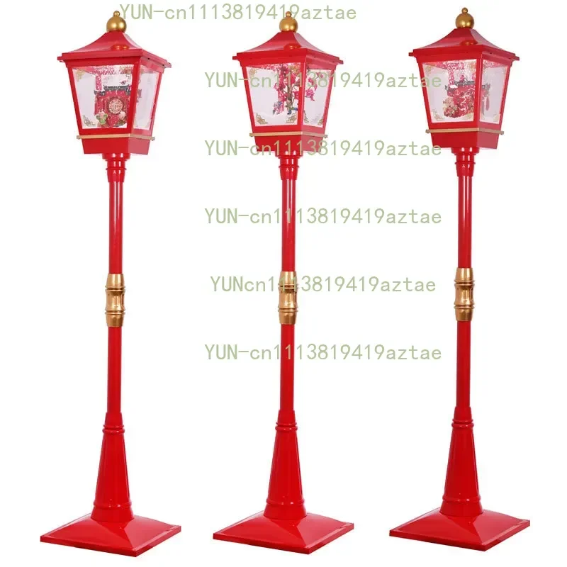 Festive Red Snow Street Light, Chinese New Year Spring Festival Indoor Decoration Props for Mall and Hotel