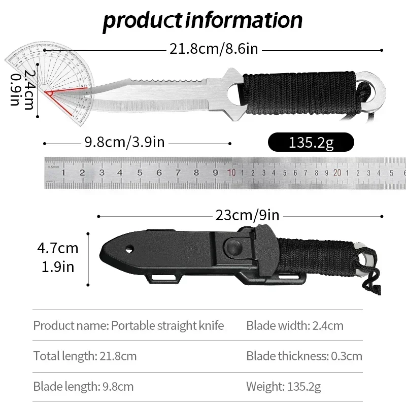 2024 New EDC Outdoor Tactical Survival Knife, pocket pocket knife camping hunting knife, sharp cutting knife