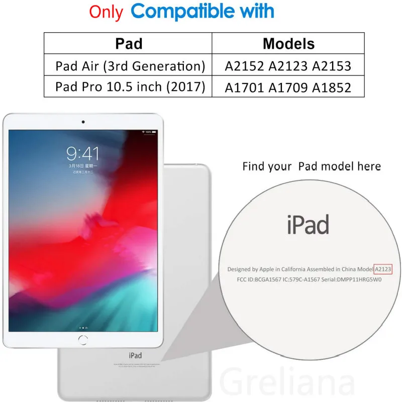 Case For iPad Pro 10.5 2017 Release Model A1701 A1709 Cover Ultra Slim Lightweight Magnetic Smart Translucent Frosted Back Shell