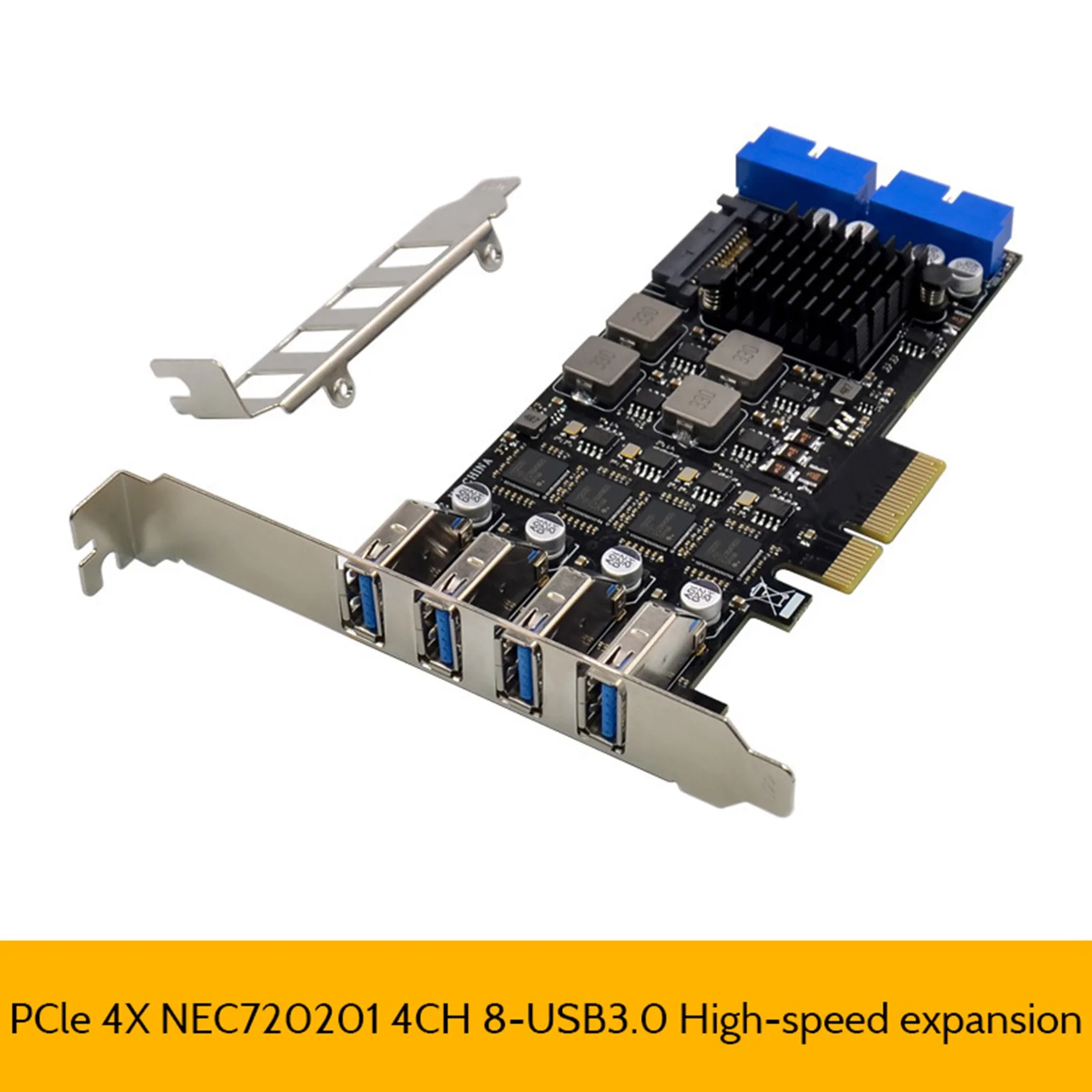 PCI-E X4 NEC720201 Expansion Card 4CH 8 Port USB 3.0 Industrial Grade Device Master Control Expansion Card Riser Card