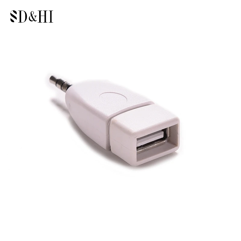 1Pc USB 2.0 Female to 3.5mm Male AUX Audio Plug Jack Converter Adapter Plug for Car MP3 Player Mobile Phones