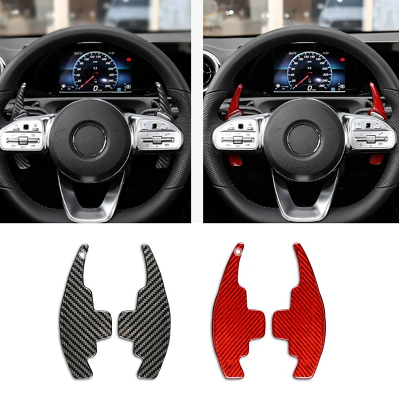 Car Steering Wheel Paddle Shift Extension Shifters Carbon Fiber Trim Sticker For Mercedes Benz A B C E S V G Class