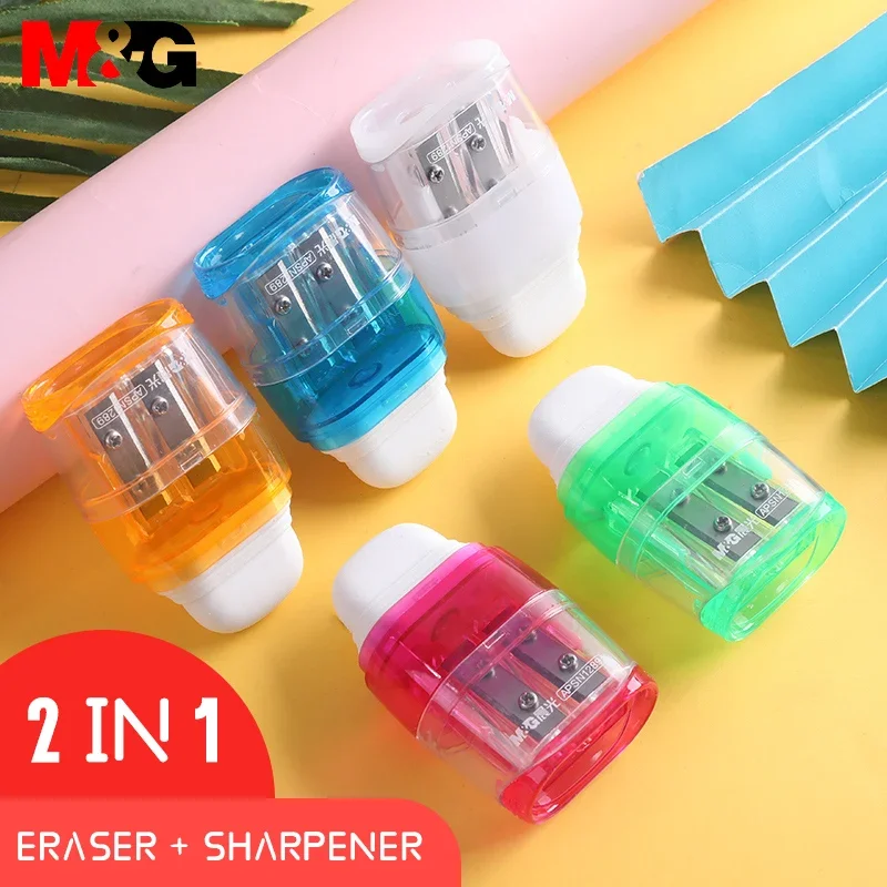 

M&G 2 In 1 2B Sharpener + Eraser Multifunctional Pencil Cutter Manual Multi-function Children Knife Stationery Planer Sharpener