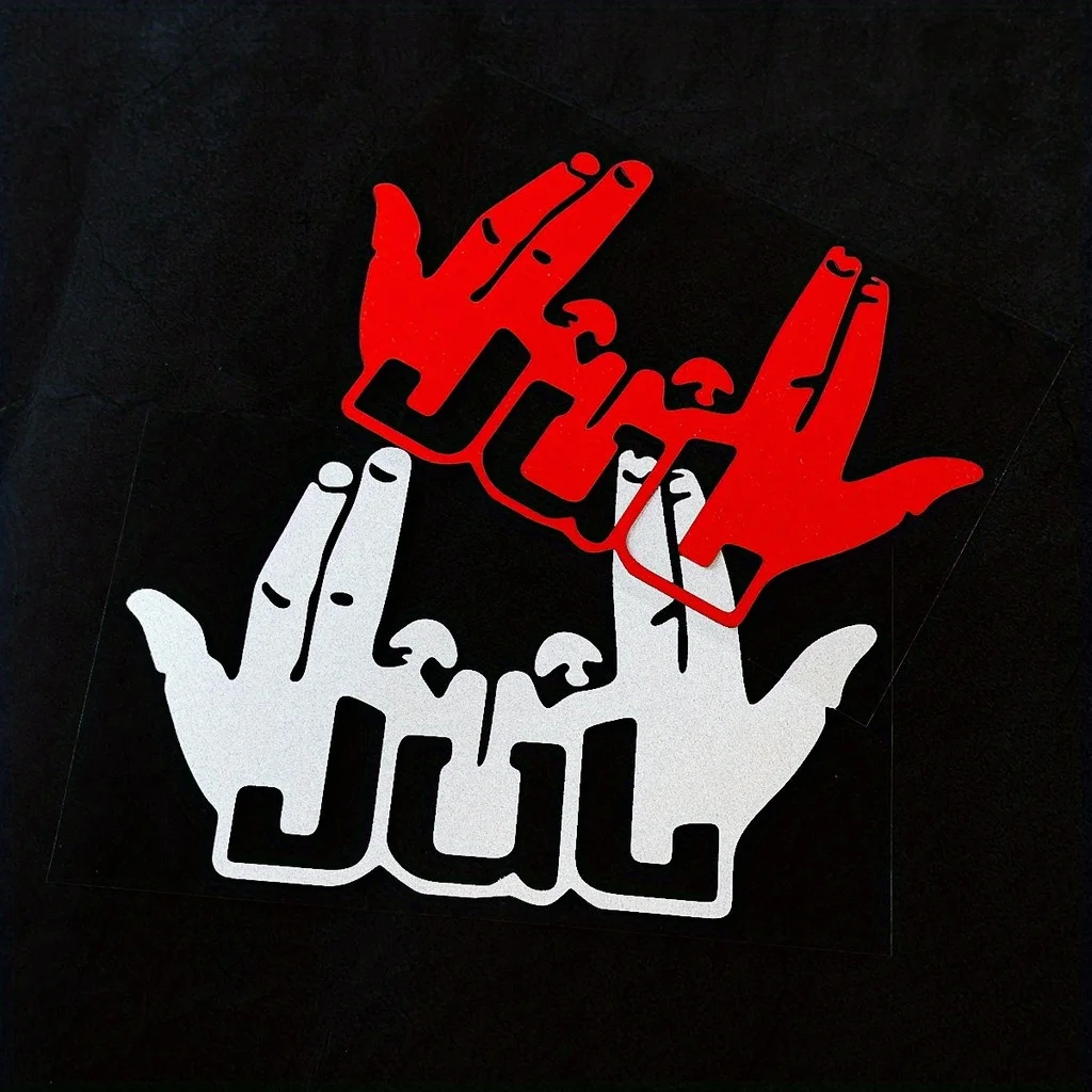 Funny JUL Hand Gesture Vinyl Sticker, Waterproof Decal For Motorcycle Fuel Tank, Handguard & Helmet Decor