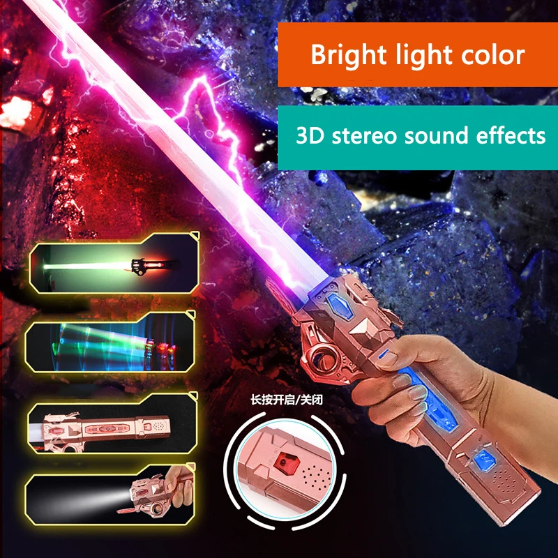 Retractable Lightsaber Laser Sword Rave Flashing Cosplay Weapon Light Stick FX FOC Blaster Battle Toy for Children