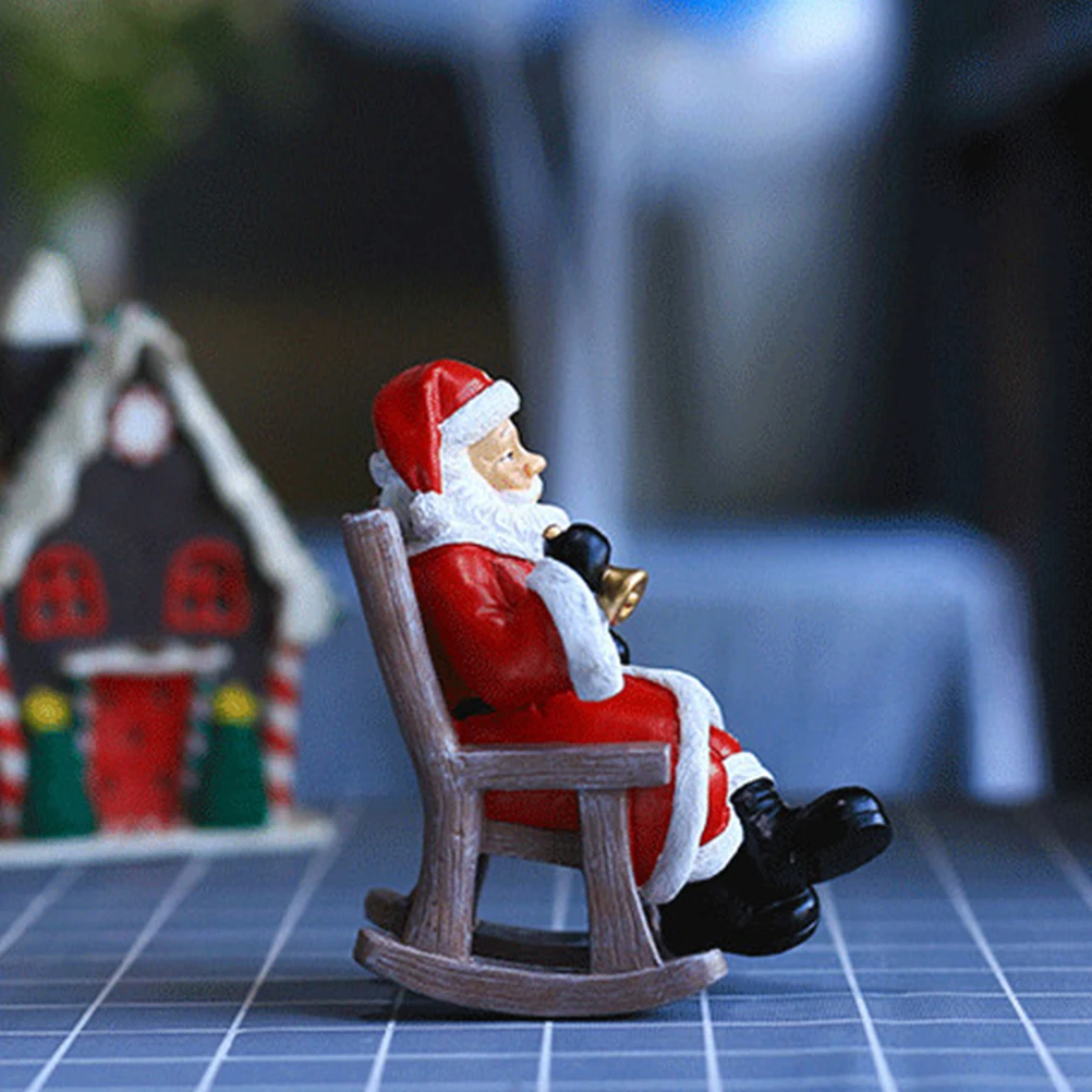 

Santa Claus Ornament Resin Figurine Festive Christmas Decoration Home Xmas Decor Gift Family Friends Desktop Bedroom Living Room
